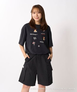 OP／FILA 【Ocean Pacific×ハローキティ】ラッシュTシャツ ブラック