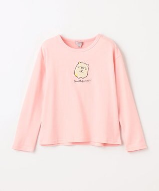 ANY KIDS 【すみっコぐらし】サガラ刺繍 長袖 Tシャツ ペールピンク×ねこ