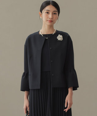  【KUMIKYOKU NAVY】コンフォータブルドレープ フレアスリーブジャケット