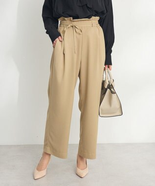 CRAFT STANDARD BOUTIQUE フリルウエストパンツ Gray Beige