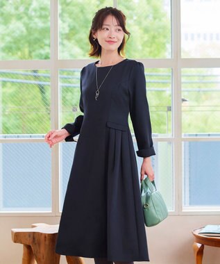 Tiaclasse 【洗える】サイドフラップワンピース ネイビー