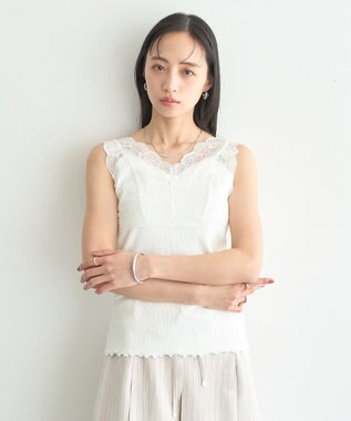 earth music&ecology 前後２ＷＡＹレースタンクトップ Ivory