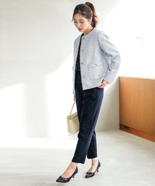 ANY SIS S 【セットアップ対応】セレモニーダブルクロス テーパードパンツ ネイビー