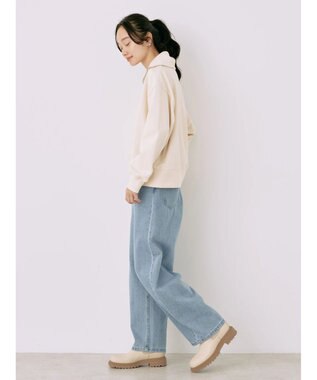 earth music&ecology ハーフＺＩＰスウェット Ivory