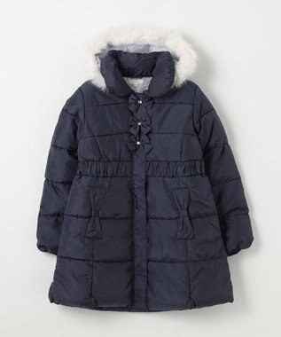 ANY KIDS 【洗濯機OK】中綿Aラインロングコート ネイビー