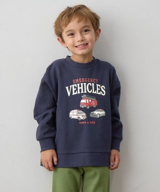 ANY KIDS 車プリント 裏毛トレーナー