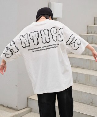 WEGO 【ユニセックス着用ITEM】アクセ付きストレートロゴT（SS） ホワイト