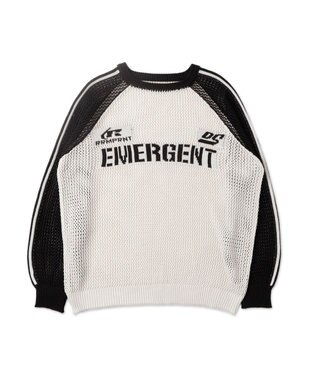 WEGO ラグランメッシュニットプルオーバー 柄2