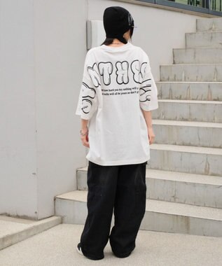 WEGO 【ユニセックス着用ITEM】アクセ付きストレートロゴT（SS） ホワイト