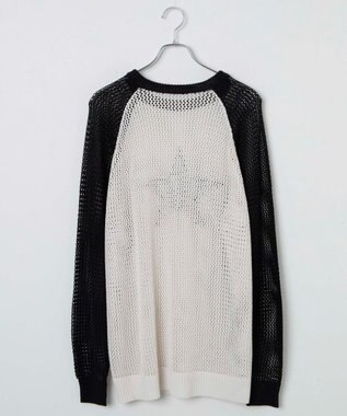 WEGO ラグランメッシュニットプルオーバー 柄2
