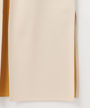 自由区 【WEB限定カラーあり・洗える】クレープストレッチニット ジレ シャンパンベージュ×マスタード