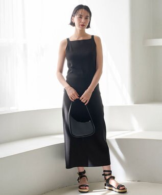 UNFILO L 【接触冷感/UVカット】スゴ機能美ニット Iラインスカート ブラック