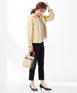 ANY SIS 【洗える】さらさらストレッチ テーパード パンツ ブラック