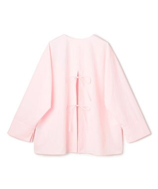 UNFILO L 【WEB限定カラー】バックリボン イージーケアシャツ ピンク