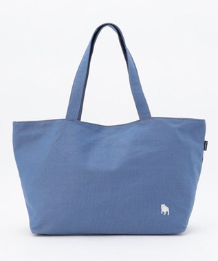 J.PRESS LADIES 【完全受注生産】ポーチ付き キャンバス トートバッグ ダルブルー×グレーチェック系