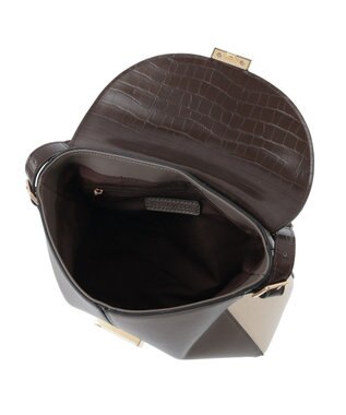 YECCA VECCA 配色メタルポイントバッグ Brown