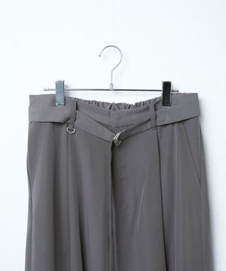 WEGO トロミ　ベルト付きワイドスラックス ダークグレー