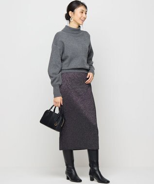 組曲 【2WAY・WEB限定】ウールカシミヤミックス ハイネックニット チャコールグレー系