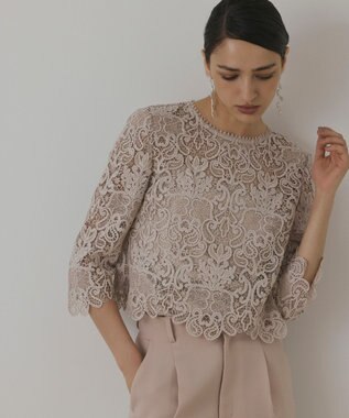 GRACE CONTINENTAL レ－スブラウス ベージュ
