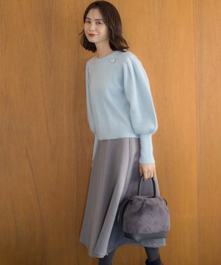 組曲 L マットサテンノーブルスカート スレートグレー系