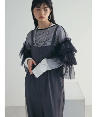 Green Parks armonia. ハイライズドサロペットパンツ Charcoal Gray