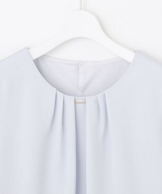 J.PRESS LADIES S ポリエステルツイル タックネック カットソー サックスブルー系