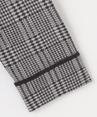 ANY 【洗濯機可】フーディーコーディガン チャコール×グレーグレンチェック