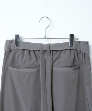 WEGO トロミ　ベルト付きワイドスラックス ダークグレー