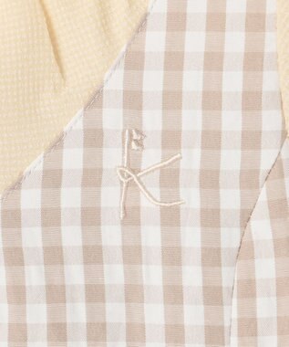 組曲 KIDS 【100㎝】ギンガムドッキング  ワンピース ベージュ系3