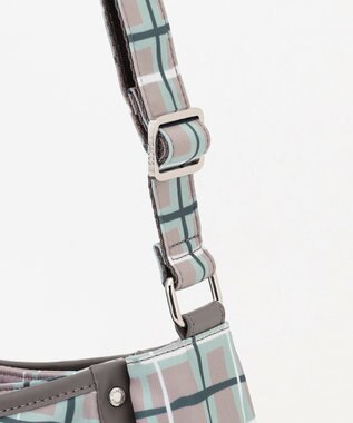 Y'SACCS ドローイングチェックショルダーバッグ グレージュ