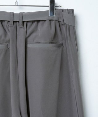 WEGO トロミ　ベルト付きワイドスラックス ダークグレー