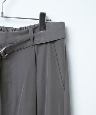 WEGO トロミ　ベルト付きワイドスラックス ダークグレー