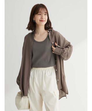 Green Parks レギュラー前後差シアーシャツ Brown