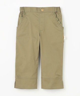組曲 KIDS 【110-140㎝】スカラップポケット７分丈 パンツ カーキ系