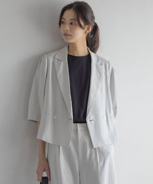 組曲 S リネンレーヨン ジャケット グレージュ系