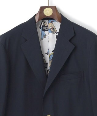 J.PRESS MEN 【AaronChang】【UNISEX】ウールポリエステル トロピカル ブレザー / バギーフィット ネイビー系