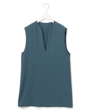 ICB L 【WEB限定カラーあり・洗える】 ライトダブルクロス べスト ダルブルー系