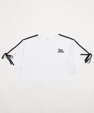 WEGO 2ラインリボングラフィックショートT ホワイト