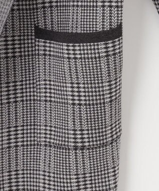 ANY 【洗濯機可】フーディーコーディガン チャコール×グレーグレンチェック