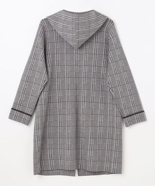 ANY 【洗濯機可】フーディーコーディガン チャコール×グレーグレンチェック