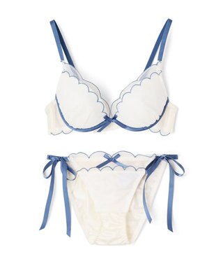 San-ai Resort（三愛水着楽園） シアードットチュール　ブラジャー＆ショーツセット【northerly】 ホワイト