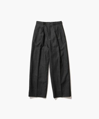ATON LINEN WOOL TWILL | タックイージーパンツ CHARCOAL GRAY