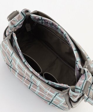 Y'SACCS ドローイングチェックショルダーバッグ グレージュ