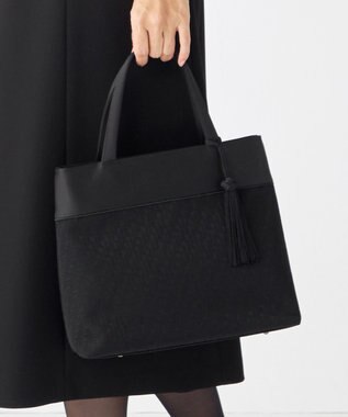 自由区 FORMAL 【日本製】米沢織 あおり式トート ブラック系