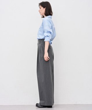 uncrave TRツイル ワイドトラウザー チャコール