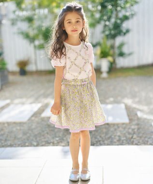 組曲 KIDS 【110-140㎝】マーガレットガーデン スカート ラベンダー系5