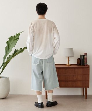 WEGO クロップドワイドデニムパンツ デニム淡色