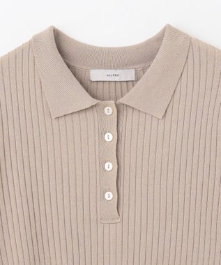 ANY 【洗濯機可能】ポロカラーニット サンドベージュ