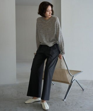 UNFILO ファインアルパカ クルーネック グレー