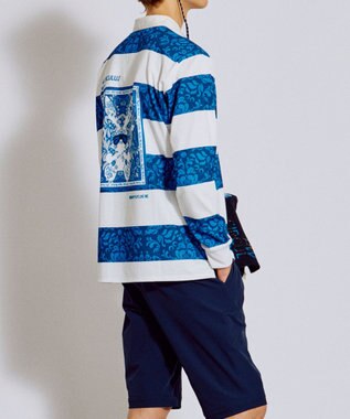 PW CIRCULUS 【吸水速乾 / UVカット / ストレッチ】【MEN】ラガーシャツ ゴルフ ネイビー系1